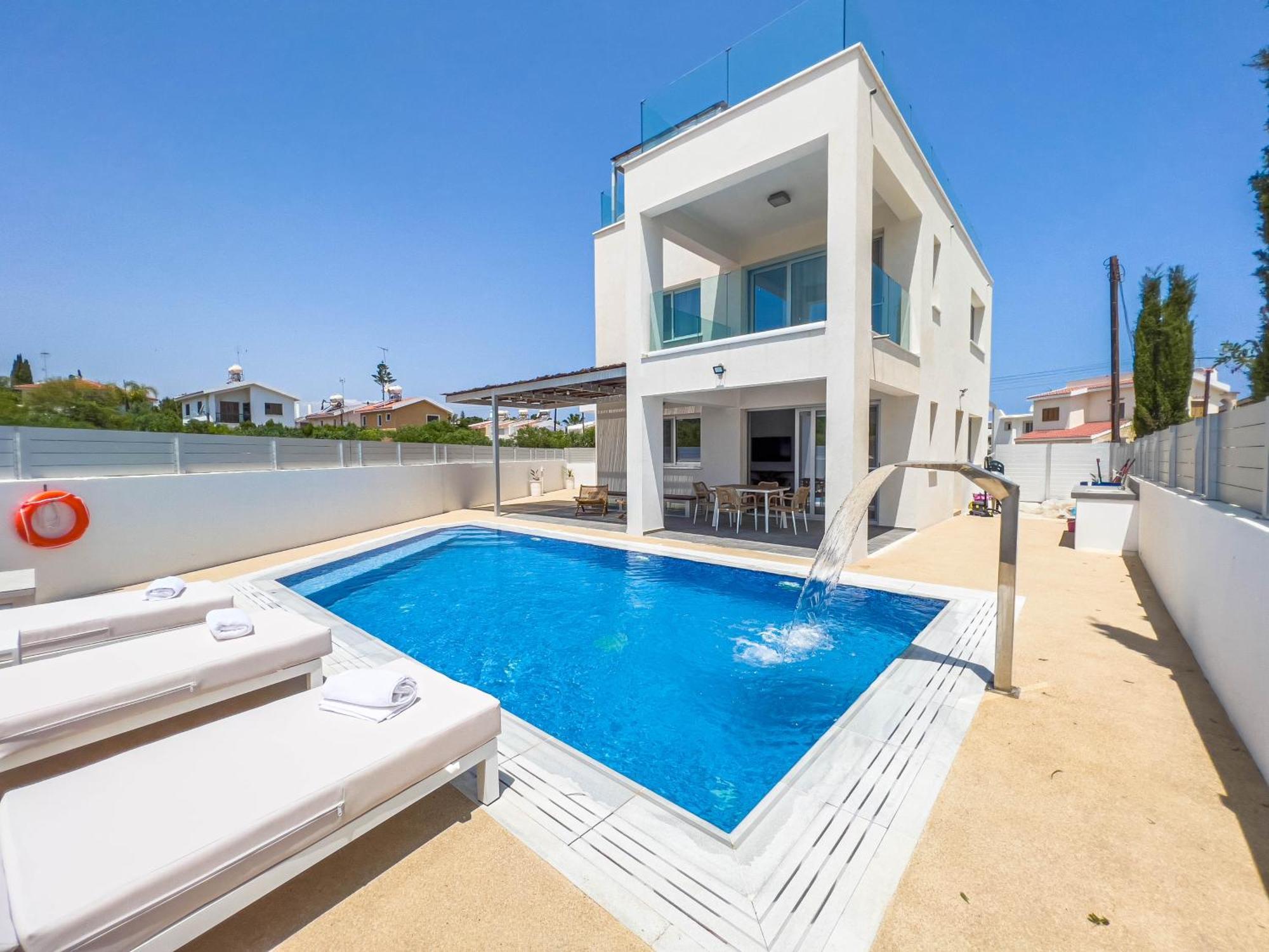 Geo Panoramic Villa +Pool +Game Room +Gym Protaras Luaran gambar